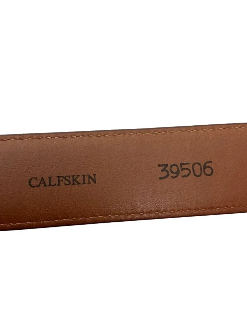 New Allen Edmonds Calfskin Leather Belt Silver-Tone Buckle Mens 42 Made In USA